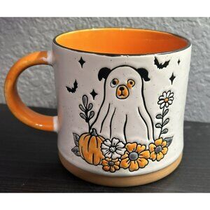 Eli + Ana Halloween Coffee Mug Ghost Dog Pumpkin Ceramic Orange Black New